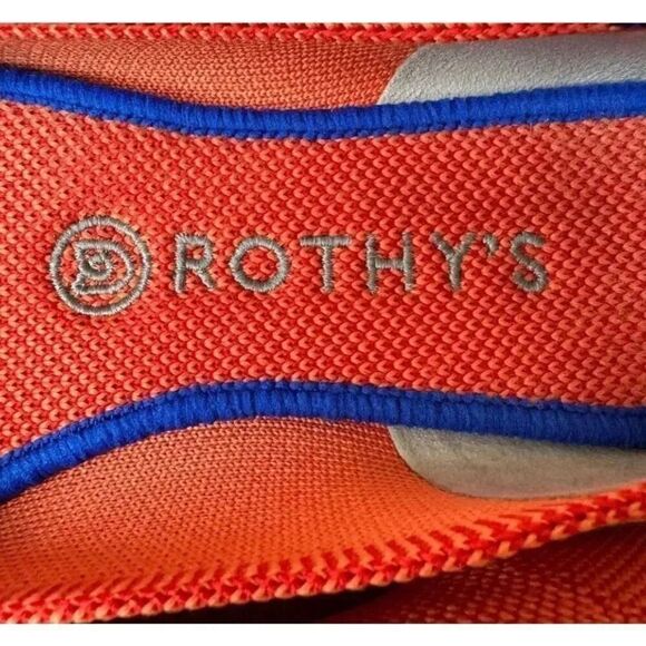 Rothy's Persimmon Marina Stripe Retired Women’s Round Toe Flats SZ 7.5 - Picture 15 of 16